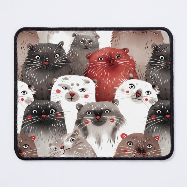 Item preview, Watercolor pallas cat pattern | Сolorful cat art | Cat seamless pattern | Otocolobus manul | Cute manul cat 5 designed and sold by Yaremchuk.