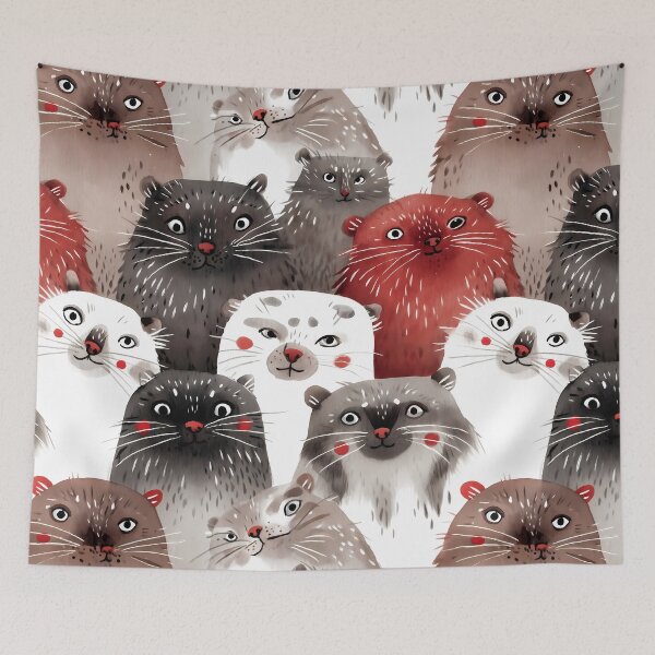 Item preview, Watercolor pallas cat pattern | Сolorful cat art | Cat seamless pattern | Otocolobus manul | Cute manul cat 5 designed and sold by Yaremchuk.