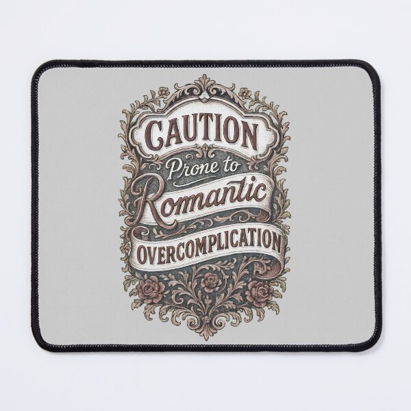 Item preview, Caution: Prone to Romantic Overcomplication – Funny Love Warning designed and sold by Shoot-The-Moon.