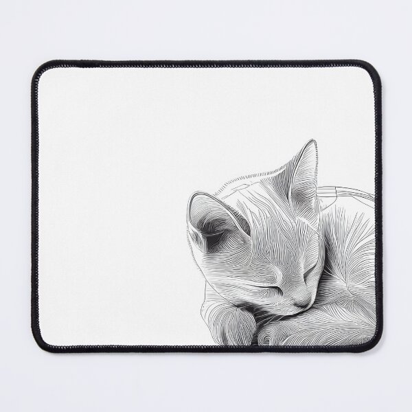 Item preview, Snoozing Abyssinian Cat Sketch designed and sold by ShadowAndSlate.