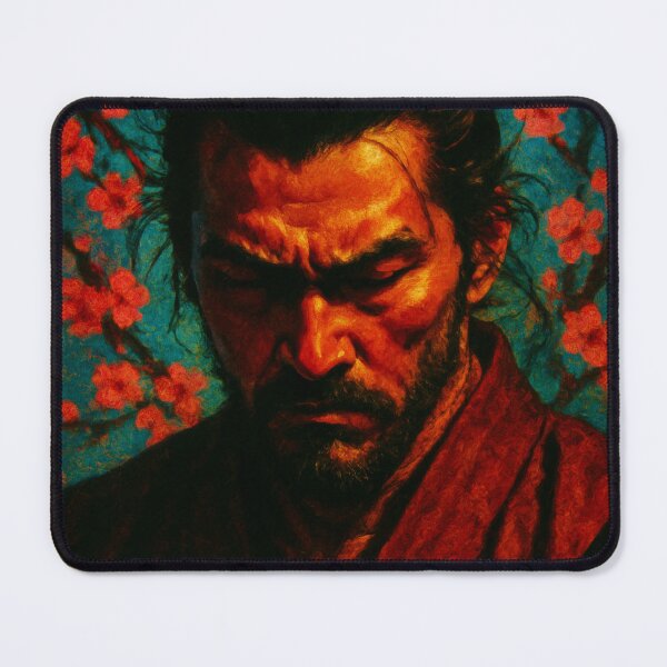 Item preview, A Samurai framed by blooming cherry blossoms designed and sold by Drawings Project.