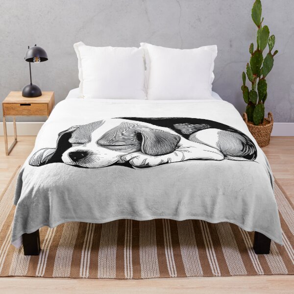 Item preview, Snoozing Beagle Puppy Sketch designed and sold by ShadowAndSlate.