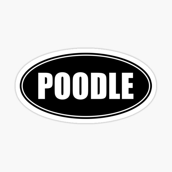 POODLE Black And White Oval For Poodle Lovers & Poodle Owners Sticker