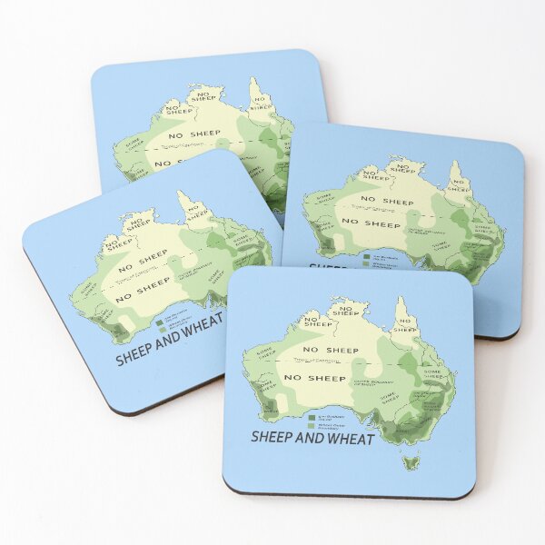 Item preview, Sheep and Wheat Map 1950's Australia designed and sold by ASKEW GRAPHICS.