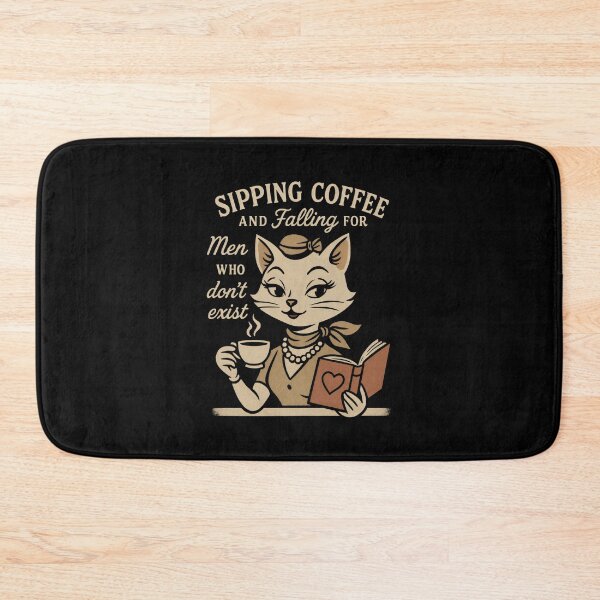 Item preview, Sipping Coffee And Falling For Men Who Don't Exist - Funny Romance Reader Quotes designed and sold by DemureArtsy.
