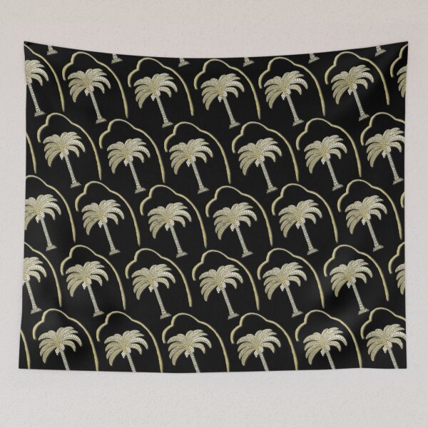 Item preview, Gold Art Deco Palm trees with Gold scallop designed and sold by MagentaRose.