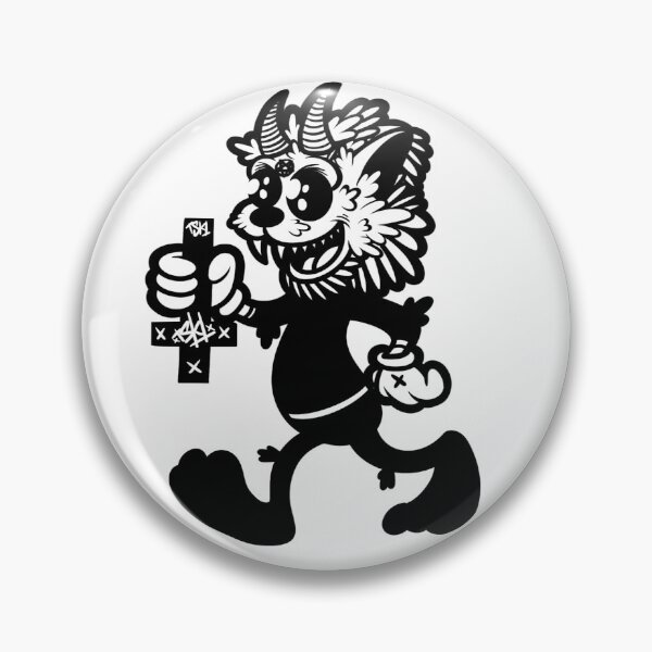 Item preview, Retro Devil Cartoon Character With Inverted Cross Old School Tattoo Style designed and sold by МАГАЗИН TSKL.