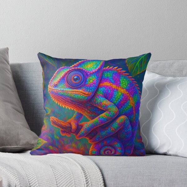 Item preview, Psychedelic Chameleon | Neon Jungle Reptile Art designed and sold by buzzprints1234.
