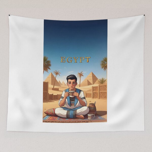 Item preview, Kemet King Drinking Coffee designed and sold by TuyaArts.
