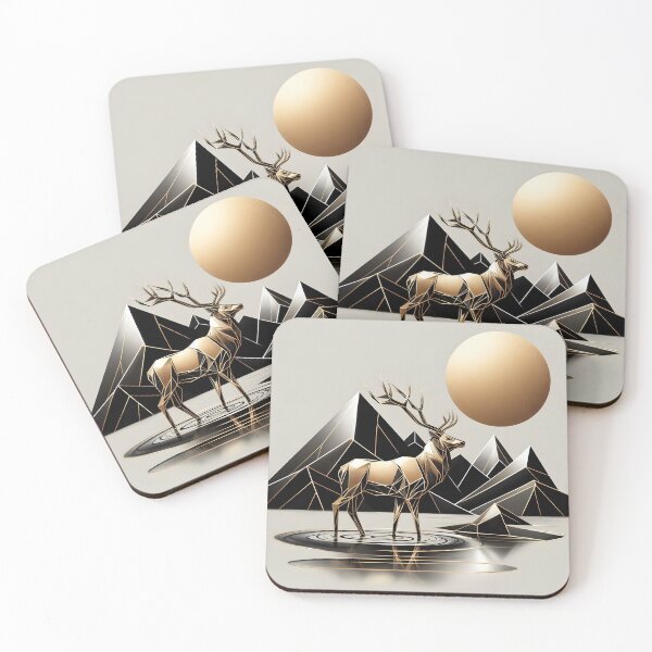 Item preview, Black Gold Elk and Landscape, Ai Generated Art    designed and sold by ACC .