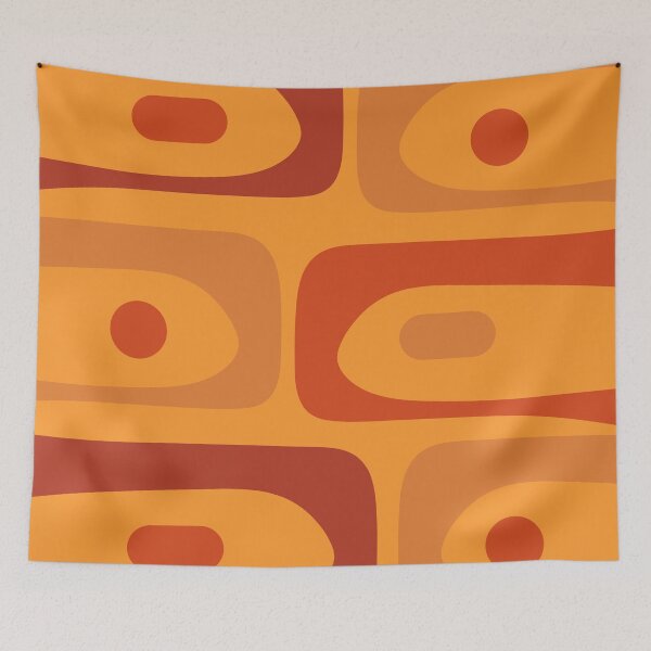 Item preview, Mid Century Modern Retro Piquet Abstract Pattern in Burnt Orange Tones designed and sold by kierkegaard.