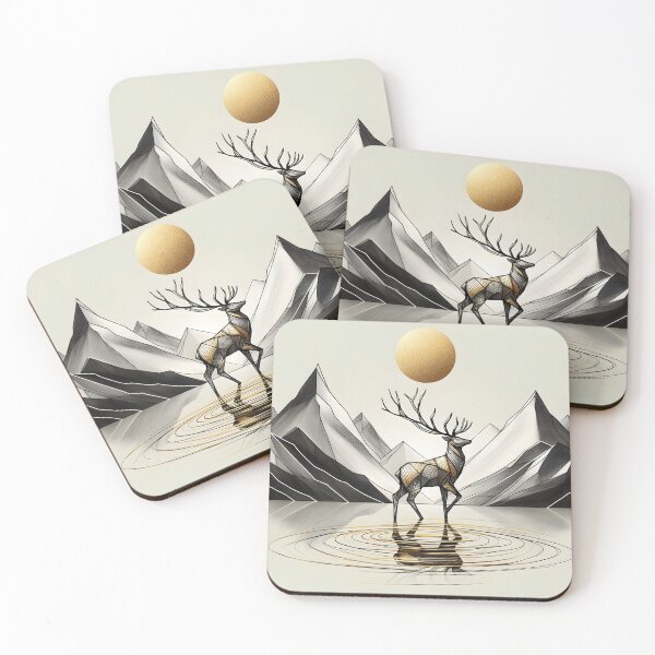 Item preview, Stylized Elk and Landscape, Ai Generated Art    designed and sold by ACC .