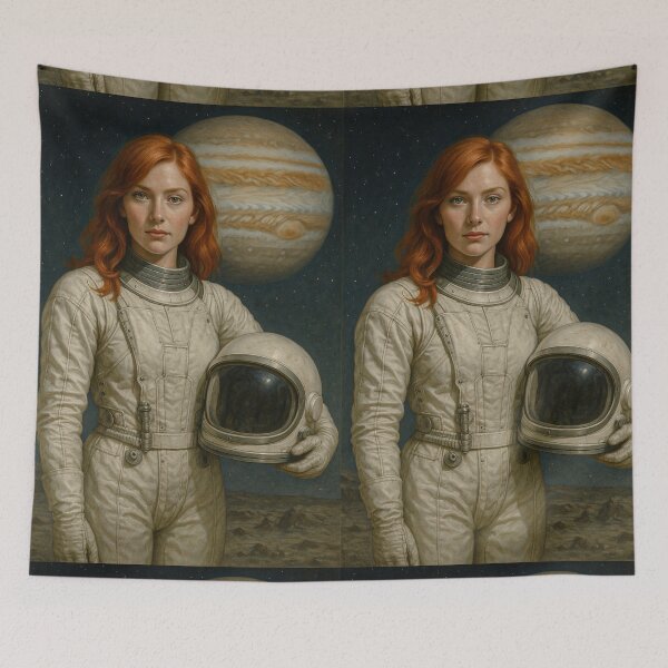 Item preview, Retro Space Heroine — 1950s Style Astronaut Knight designed and sold by DibujandoPorfa.
