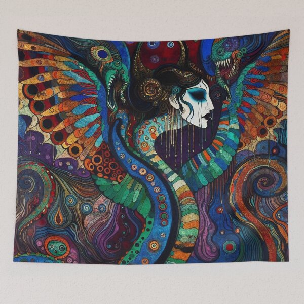 Item preview, Abstract Serpent Lady Art designed and sold by TheDarkWardrobe.