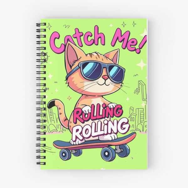 Item preview, Catch Me Rolling – Cool Cat Skateboard Graphic designed and sold by GracefulPODshop.