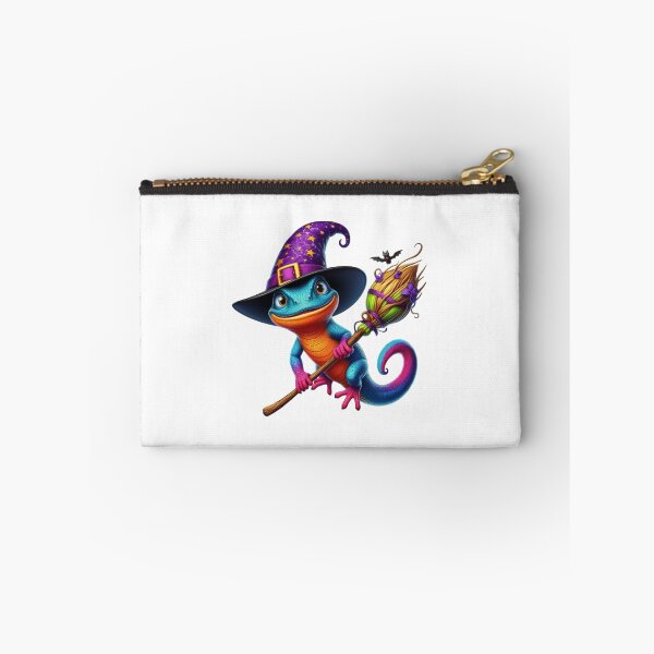 Item preview, Funny Colorful Lizard Wearing A Witch's Hat and Riding His Broomstick designed and sold by Creat-Des.