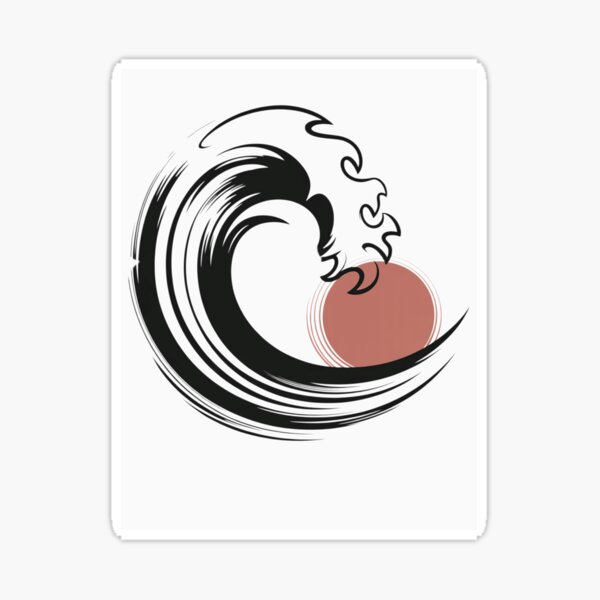 Item preview, A wave rising in front of the sun designed and sold by CreaStyle-KT.