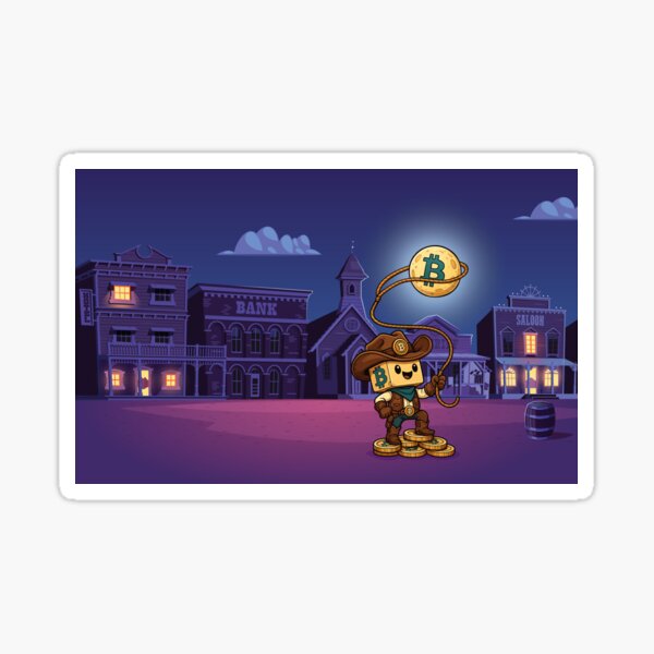 Blockchain Bob - To The Moon - Crypto Wrangler Sticker