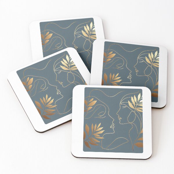 Item preview, Elegant Female Face Line Art – Minimalist Gold Line Drawing for Fashion, Apparel & Accessories for Women designed and sold by knalpot-design.