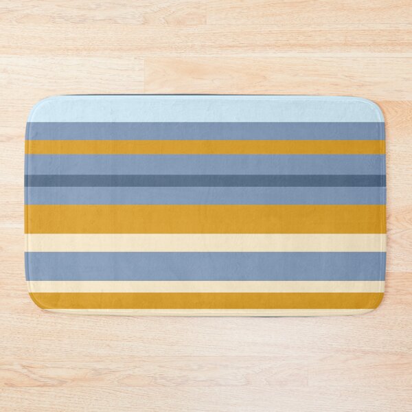 Item preview, Stripe Pattern Contemporary Retro Modern Variable Stripes in Blue and Honey Mustard designed and sold by kierkegaard.