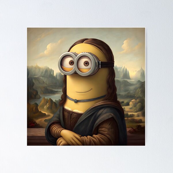 Item preview, Minion Mona Lisa Parody – Whimsical Art designed and sold by Fashvora.