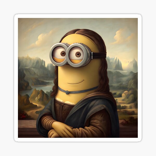 Item preview, Minion Mona Lisa Parody – Whimsical Art designed and sold by Fashvora.