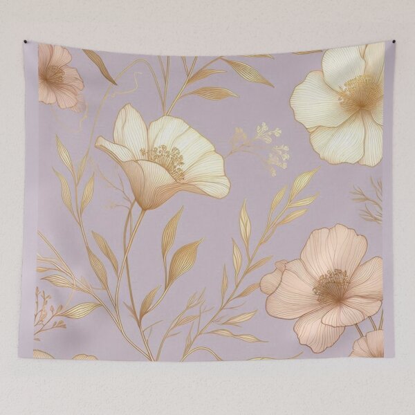 Item preview, Elegant Feminine Floral Line Art with Gold Accents – Minimalist AI Design for Clothing & Accessories designed and sold by knalpot-design.