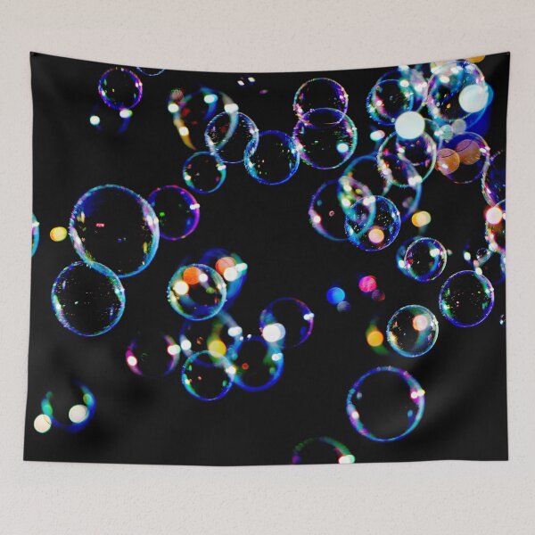 Item preview, Vibrant Iridescent Soap Bubbles on Black by heidiannemorris © designed and sold by FOLK ART FUSION by heidiannemorris.