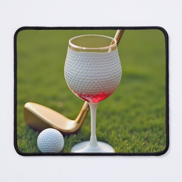 Item preview, Golf Ball With Wine Glass and Gold Putter on Green Grass designed and sold by Maria Dryfhout.