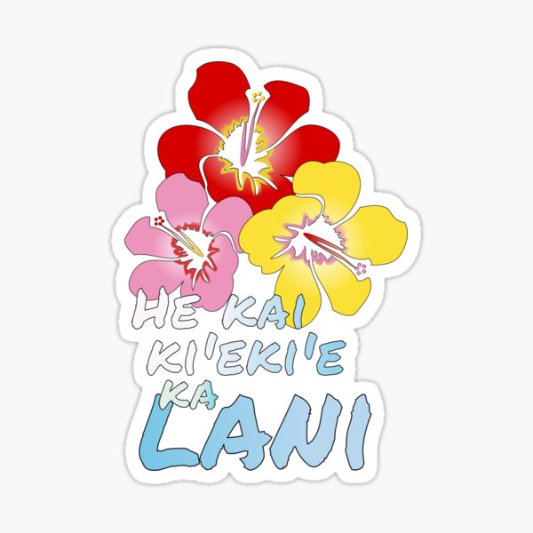 Artikel-Vorschau von Hawaiianischer Spruch zusammen mit bunten Hibiskusblüten., designt und verkauft von neftee.