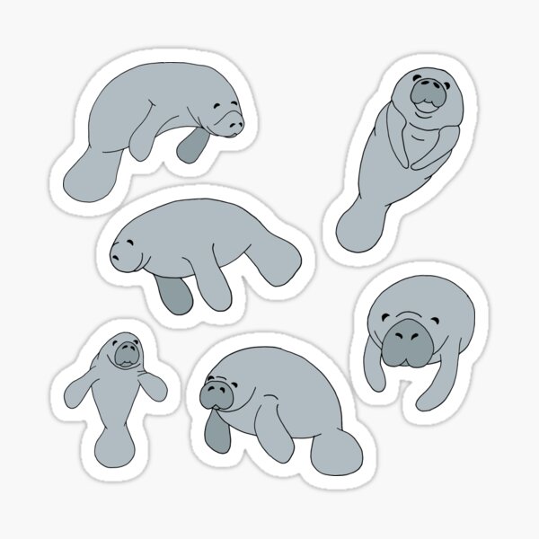 Item preview, Cute Manatee Sea Cows designed and sold by HotHibiscus.