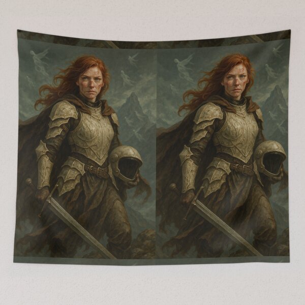 Item preview, Bone-Clad Warrior Queen—Redhead Champion of the Cursed Mountain designed and sold by DibujandoPorfa.