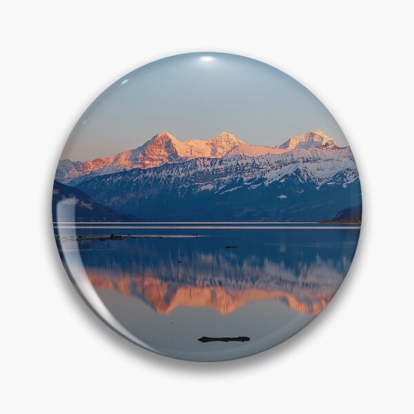 Item preview, Eiger, Mönch and Jungfrau at sunset – reflection in Lake Thun designed and sold by beatbieri.ch.
