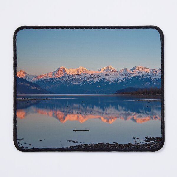 Item preview, Eiger, Mönch and Jungfrau at sunset – reflection in Lake Thun designed and sold by beatbieri.ch.