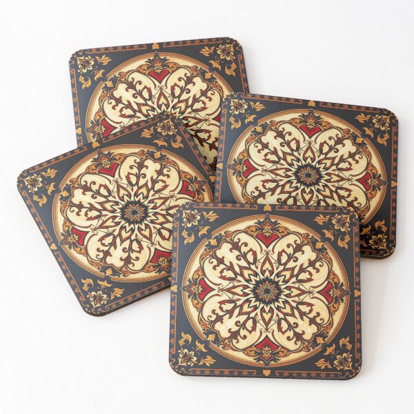 Item preview, Intricate Ornamental Medallion Pattern Gold and Red designed and sold by UnboxedZone.