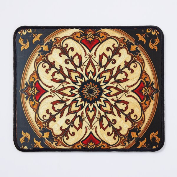 Item preview, Intricate Ornamental Medallion Pattern Gold and Red designed and sold by UnboxedZone.