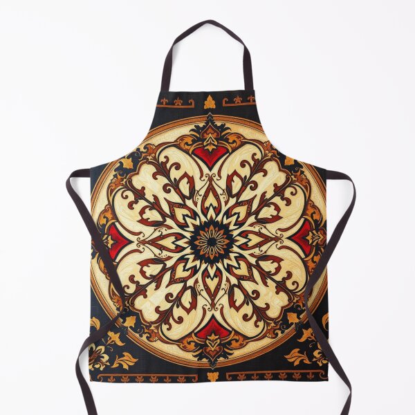 Artikelvorschau, Kompliziertes ornamentales Medaillonmuster in Gold und Rot entworfen und verkauft von UnboxedZone.