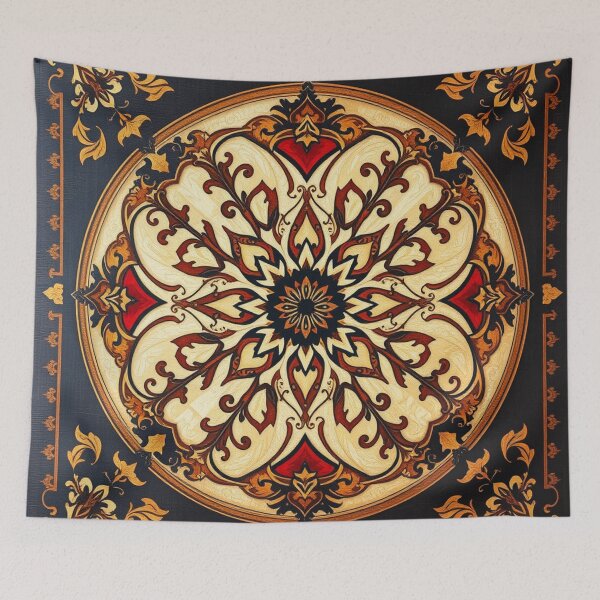 Item preview, Intricate Ornamental Medallion Pattern Gold and Red designed and sold by UnboxedZone.