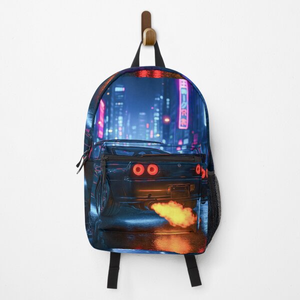 Item preview, Turbocharged Street Car With Fire Exhaust In Neon Lights designed and sold by RevUpDesign.