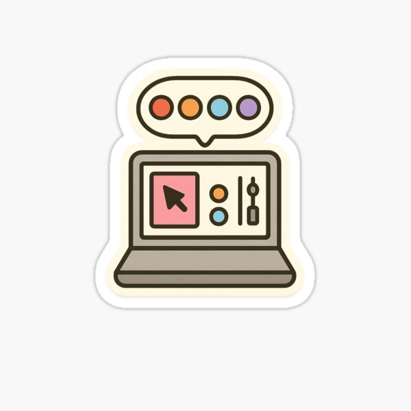 Item preview, Kawaii UI Design Laptop Sticker – Cute Tech Art for Designers & Devs designed and sold by FloraLume.