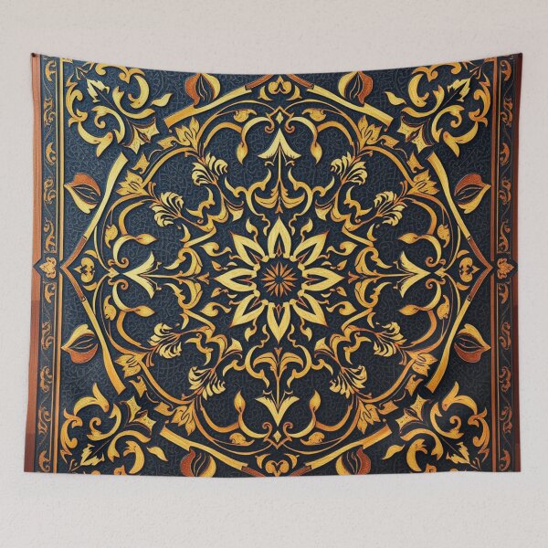 Item preview, Elegant Gold Ornamental Pattern with Medallion and Border designed and sold by UnboxedZone.