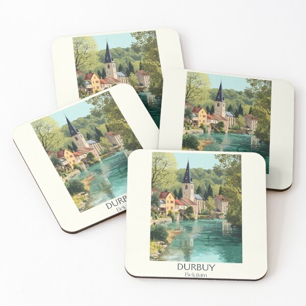 Item preview, Durbuy Poster – Cozy Village Charm by the River designed and sold by TuncGK.