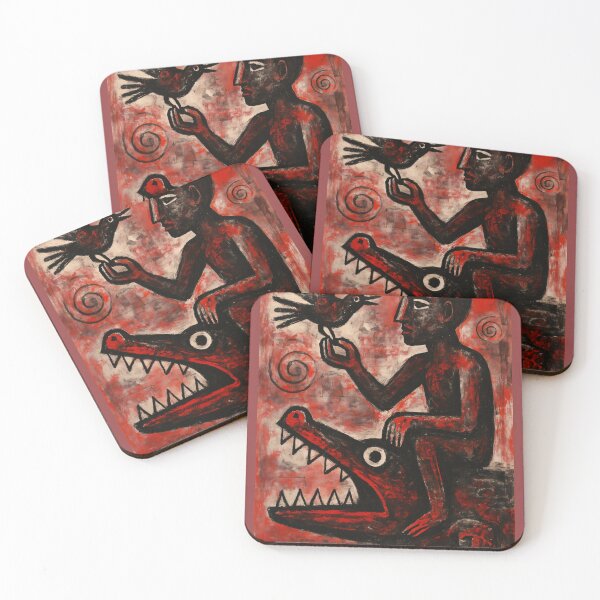 Item preview, Brave African boy rides a crocodile designed and sold by BoBiloArt.