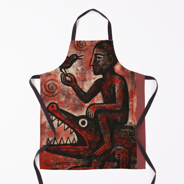 Item preview, Brave African boy rides a crocodile designed and sold by BoBiloArt.