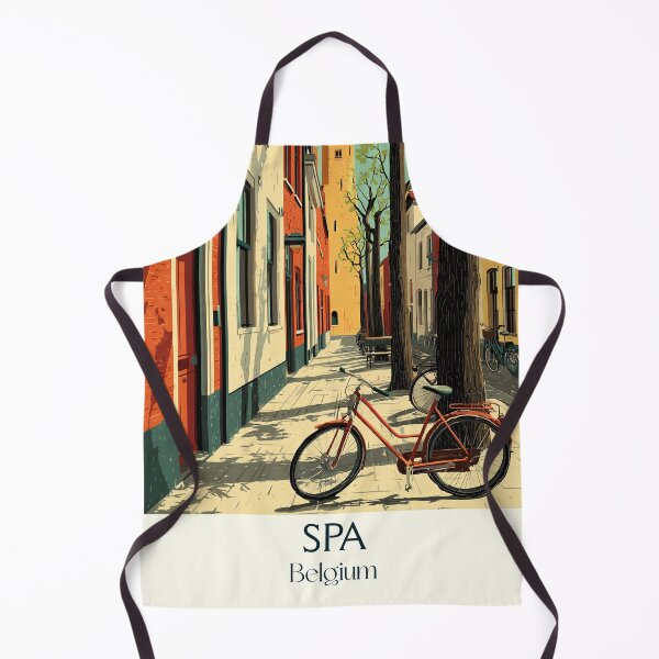 Item preview, Spa Belgium Poster – Quiet Alley & Bike by the Trees designed and sold by TuncGK.