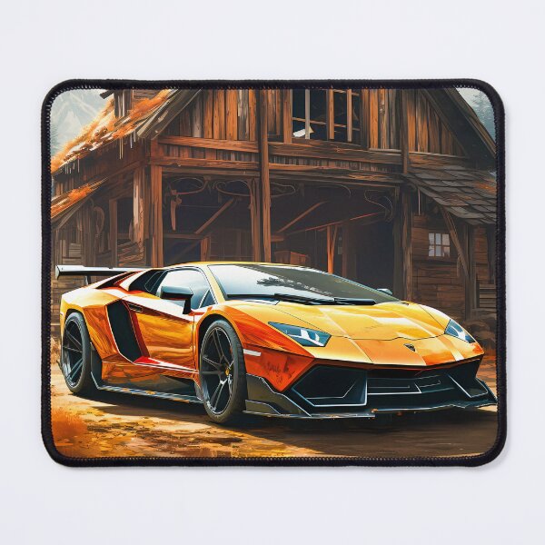 Item preview, Vibrant Exotic Supercar Poster, Outside Mountain Cabin, Unique Automotive Wall Art designed and sold by RevUpDesign.