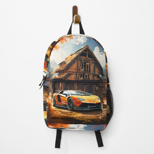 Item preview, Vibrant Exotic Supercar Poster, Outside Mountain Cabin, Unique Automotive Wall Art designed and sold by RevUpDesign.