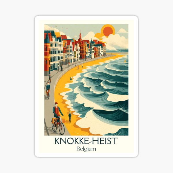 Aperçu de l'œuvre Imprimé Knokke-Heist – Journées de plage lumineuses et fantaisie côtière créée et vendue par TuncGK.