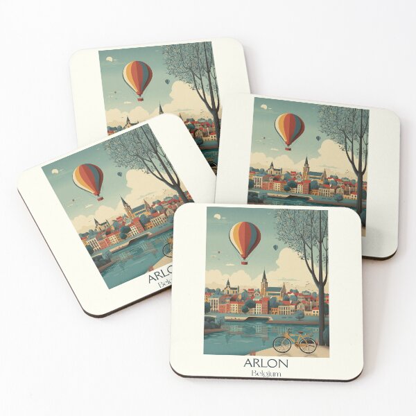 Item preview, Arlon Belgium Poster – Springtime River Scene with Balloon & Bicycle Charm designed and sold by TuncGK.