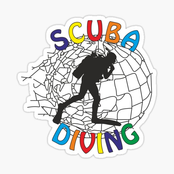 Item preview, Colorful Scuba Diving Adventure Silhouette Design designed and sold by Bianormal.